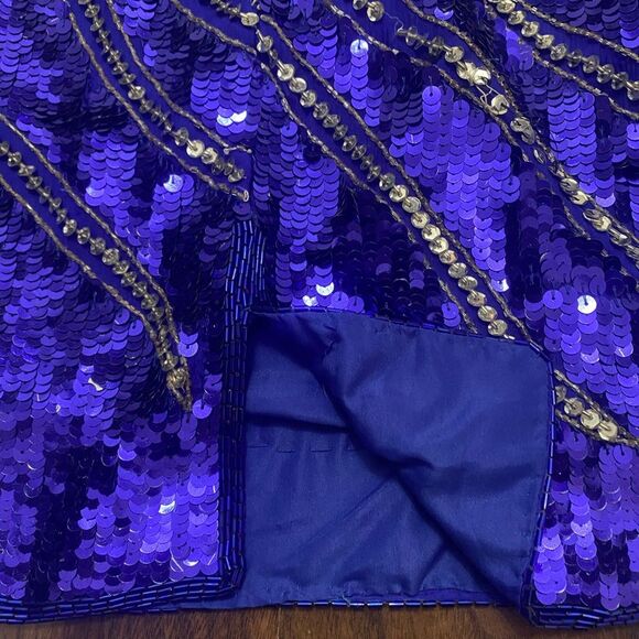 Fantasy by Lisa Kane Vintage Formal Sequin Halter Dress Festive Holiday Dress - Picture 10 of 12